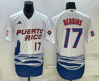 Men's Puerto Rico Baseball #17 Jose Berrios Number 2023 White World Baseball Classic Stitched Jerseys,We sell and wholesale Men's Puerto Rico Baseball #17 Jose Berrios Number 2023 White World Baseball Classic Stitched Jerseys on line form chian!